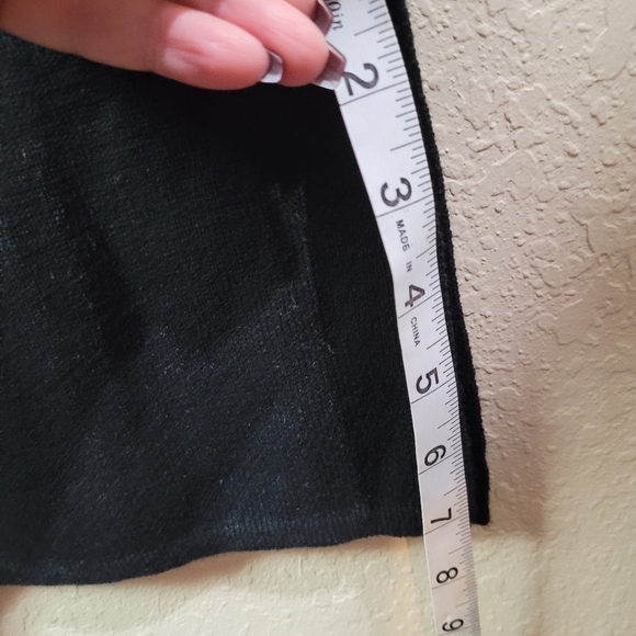 JOAN Vass Womens Sleeveless Sweater Dress Size Large Black Vintage Side Slit - Picture 9 of 10